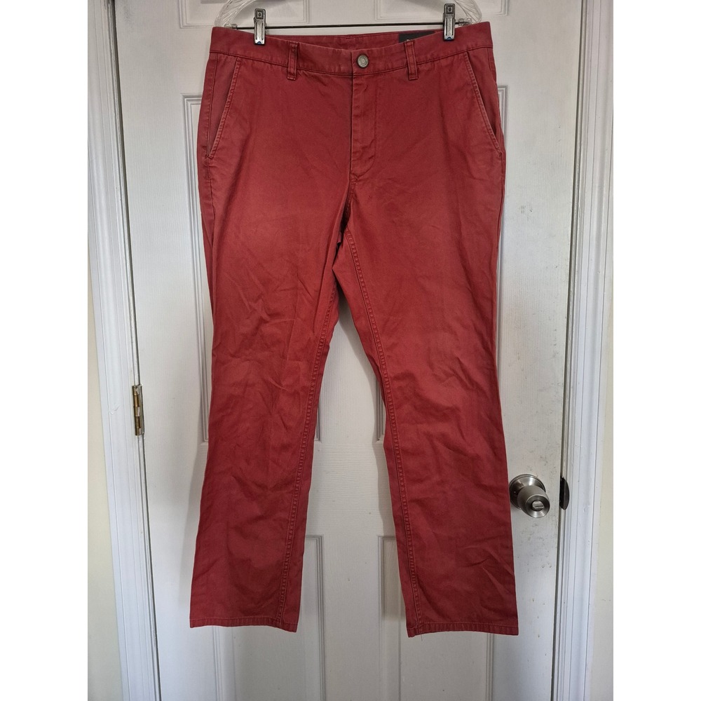 Bonobos Slim Straight Chinos Nantucket Red Cotton Mens Sz 34 30 Flat Front Pants